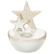 Artikel Keramische sterrenkaarsenstandaards, kerstdecoratie, 11 cm, 2 stuks