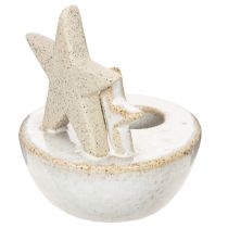 Artikel Keramische sterrenkaarsenstandaards, kerstdecoratie, 11 cm, 2 stuks