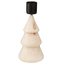 Artikel Kaarsenhouder kerstboomdecoratie hout naturel H13cm 4 stuks