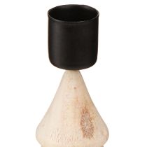 Artikel Kaarsenhouder kerstboomdecoratie hout naturel H13cm 4 stuks