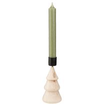 Artikel Kaarsenhouder kerstboomdecoratie hout naturel H13cm 4 stuks