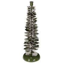 Artikel Kandelaar in kerstboomvorm, groen metaal, 45 cm