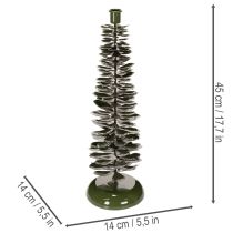 Artikel Kandelaar in kerstboomvorm, groen metaal, 45 cm