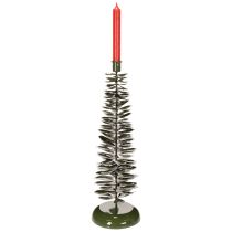 Artikel Kandelaar in kerstboomvorm, groen metaal, 45 cm