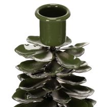 Artikel Kandelaar in kerstboomvorm, groen metaal, 45 cm