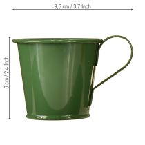 Artikel Taps toelopende kaarsenhouder bekerkaarshouder donkergroen H6cm 6 stuks