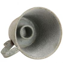 Artikel Taps kandelaar vintage kopkaarshouder metaal grijs Ø9,5cm H8cm 3st