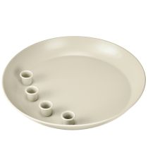 Artikel Kandelaar voor 4 kaarsen, kaarskom, grijs metaal, Ø30cm