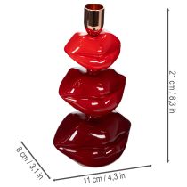 Artikel Glanzende lippenkaarsenhouder, modern design, 21 cm