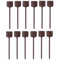 Artikel Stokkaarshouder voor insteek roestbruin Ø22mm H10,5cm 12 st
