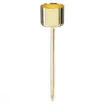 Artikel Stokkaarshouder om in te steken goud Ø22mm H10,5cm 12 st