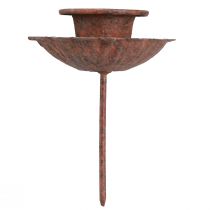 Artikel Stokkaarshouder om in te steken, roestlook, Ø8,5cm, H4cm, 4 stuks