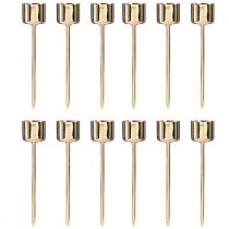 Artikel Stokkaarshouder om rood goud in te steken Ø22mm H10,5cm 12 stuks