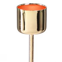 Artikel Stokkaarshouder om rood goud in te steken Ø22mm H10,5cm 12 stuks