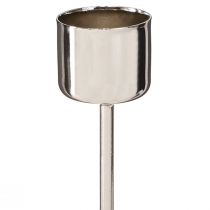Artikel Stokkaarshouder om in te steken zilver Ø22mm 10,5cm 12 st