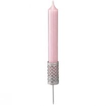 Artikel Stokkaarshouder om in te steken zilvergrijs Ø24mm H10cm 4 st