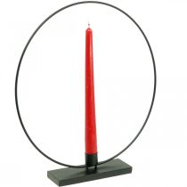 Decoratieve ring metalen kandelaar deco lus zwart Ø30cm