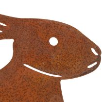 Artikel Metalen tuinpaal in de vorm van een konijn, rustieke blikvanger voor bloemperken en bloemen, 100 cm, 2 stuks