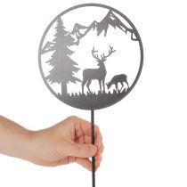 Artikel Decoratieve paal, bosdieren, hert en dennenboom, 100 cm