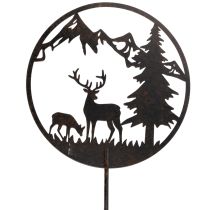 Artikel Decoratieve paal, bosdieren, hert en dennenboom, 100 cm