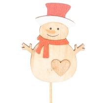 Artikel Houten sneeuwpoppenstokjes voor bloemversiering, Kerstmis, 31 cm, 12 stuks