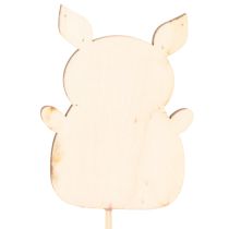 Artikel Decoratieve bloemversiering in de vorm van een biggetje, hout, 31 cm, 16 stuks
