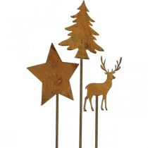 Artikel Tuinsteker gepatineerd hert decoratieve sterspar H9,5/10,5cm 9 stuks