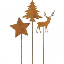 Artikel Tuinsteker gepatineerd hert decoratieve sterspar H9,5/10,5cm 9 stuks