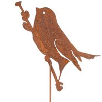 Artikel Vogeltuinpaal, verroeste metalen decoratieve paal, 52 cm