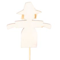 Artikel Houten vogelverschrikkerdecoraties, diverse kleuren, 30 cm, 12 stuks
