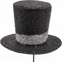 Artikel Oudejaarsavond deco cilinder hoed deco plug glitter 5cm 12st