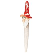 Artikel Dwergfiguurtje om op te plakken, met lange baard en paddenstoelhoed, decoratie, 17 cm, 2 stuks