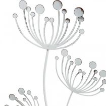 Artikel Lentedecoratie, deco plug bloem shabby chic wit, zilver L87cm B18cm