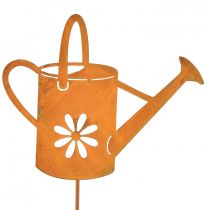 Artikel Bloemplug metaal roest decoratie gieter 10x8,5cm 4 stuks