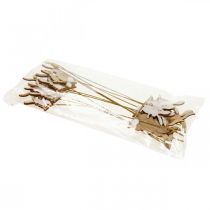 Artikel Bloemenplug konijn decoratieve plug houtdraad 5,5x0,5x7cm 12st