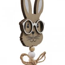 Bloem plug konijn met bril decoratieve plug hout 4×7.5cm 12st