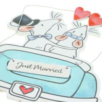 Decoratief hangend &quot;Just Married&quot; 30cm x 17cm 2st