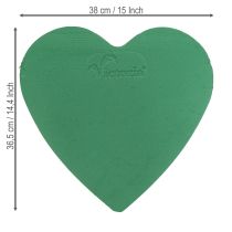 Artikel Steekschuim hart 38×36,5cm nat steekschuim groen 2 stuks