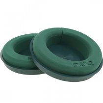 Steekschuimring met basis voor arrangement groen Ø24cm 2 st