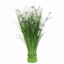 Decoratief staand boeket met weidebloemen kunstlila 51cm