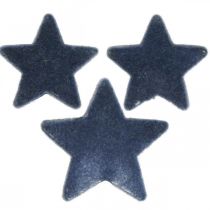 Kersthagelslag, sterren, blauw Ø4/5cm 40st