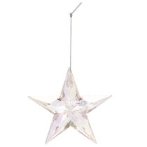 Artikel Decoratieve sterornamenten, iriserend transparant acryl, kerstboomversiering, 9 cm, 6 stuks