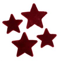 Artikel Kerstdecoratie sterren bordeaux geflockte tafeldecoratie 4–5cm 40st