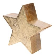 Artikel Decoratieve kerststerrenhouder voor op tafel of plank, 10 cm, 3 stuks
