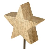 Artikel Houten ster natuurlijke houten sterren om neer te zetten H23cm 2 stuks