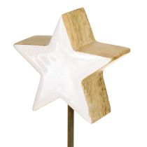 Artikel Houten ster wit houten sterren om neer te zetten H23cm 2 st