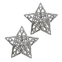 Artikel Ster van metaal zilver 6cm 20 st