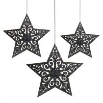 Artikel Kerstster met ornamenten zilvergrijs assorti 8cm - 12cm 9 st