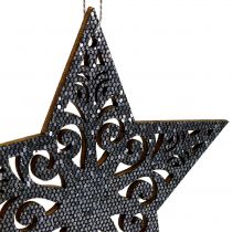 Artikel Kerstster met ornamenten zilvergrijs assorti 8cm - 12cm 9 st