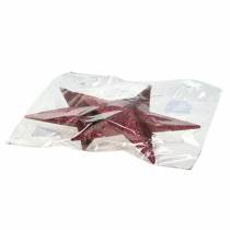 Artikel Decoratiehanger glitter ster bordeaux 21cm 2st